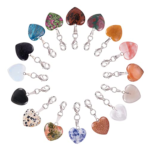 PH PandaHall Herz Stein Charms 16pcs Liebe Herz Anhänger Valentinstag Charms Quarz Edelstein Chakra Stein Charm Anhänger mit Hummer Klauen Verschlüsse für Valentine Mutter Hochzeit Halskette Schmuck PH PandaHall Herz Stein Charms 16pcs Liebe Herz Anhänger Valentinstag Charms Quarz Edelstein Chakra Stein Charm Anhänger mit Hummer Klauen Verschlüsse für Valentine Mutter Hochzeit Halskette Schmuck von PH PandaHall