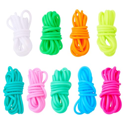 PandaHall 18 m hohle Gummikordel 4 mm Stichhalter Tube Cord Stricken Barbierschnüre für Schmuckherstellung DIY Handwerk Armband Halskette Ohrring Loch: 2 mm von PandaHall