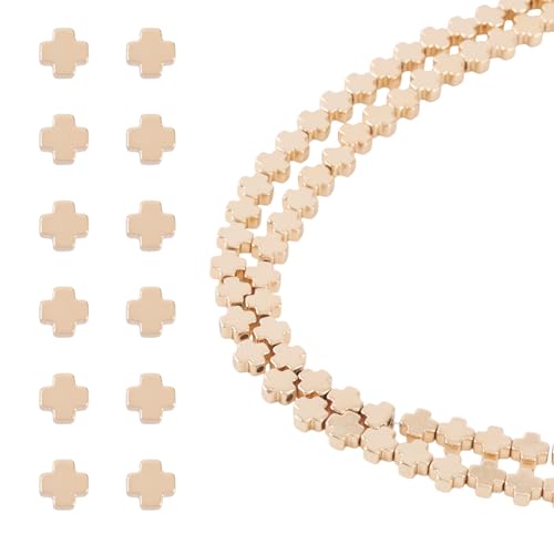 PandaHall 2 Saiten Kreuz Häma Perlen 4 mm Licht Gold Kreuz Abstandshalter Edelstein Perlen Bulk für Gebet Rosenkranz Halskette Armband Schmuck Herstellung PandaHall 2 Saiten Kreuz Häma Perlen 4 mm Licht Gold Kreuz Abstandshalter Edelstein Perlen Bulk für Gebet Rosenkranz Halskette Armband Schmuck Herstellung von PandaHall