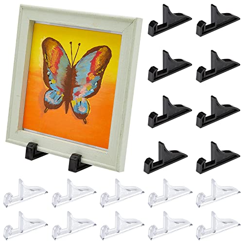 PandaHall 20 Staffelei Ständer Kunststoff Bilderrahmen Display Ständer Schwarz Klar Teller Ständer Halter Bild Display Staffelei Für Buch Platte Plakette Fotoplatte Sammlerstücke Heimdekoration von PandaHall