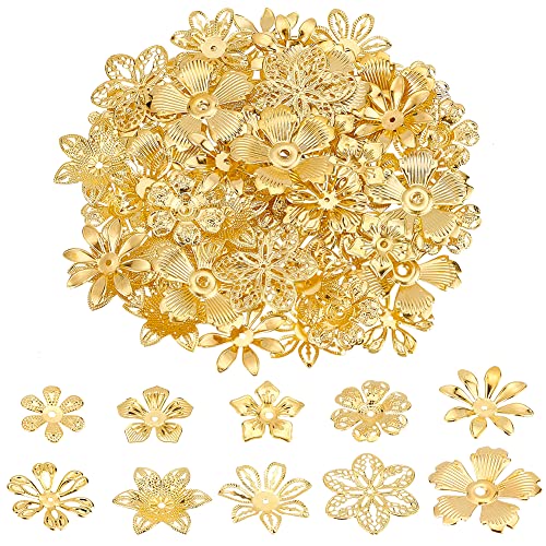 PandaHall 200 Stück Blumenperlenkappe 10 Styles Bead End Caps Filigrane Spacer Beads Caps Metall End Charm Tibetan Caps Für DIY Ohrringe Brackets Halskette Schmuck Craft Making Golden PandaHall 200 Stück Blumenperlenkappe 10 Styles Bead End Caps Filigrane Spacer Beads Caps Metall End Charm Tibetan Caps Für DIY Ohrringe Brackets Halskette Schmuck Craft Making Golden von PH PandaHall