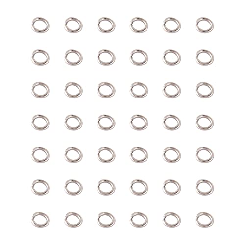 PandaHall 2000 Stück Edelstahl offene Binderinge 4 mm rund 0,8 mm dick Metall rund ungeschlötet Ringverbinder für Kettennetz-Schmuckherstellung von PH PandaHall