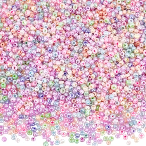 PandaHall 2000Pcs Mischfarbe 8/0 Glas Rocailles 3mm Runde Pony Perle für Ohrring Armband Halskette Anhänger Schmuckherstellung von PH PandaHall