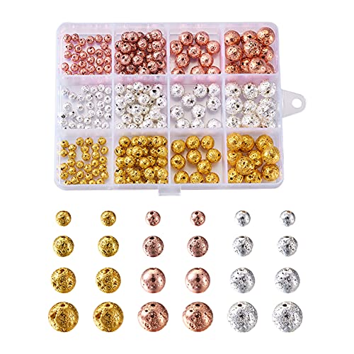 PandaHall 240 Stück galvanisierte Lava-Perlen 4/6/8/10 mm runde Vulkanstein-Perlen lose Perlen Charms für DIY Armbänder Schmuckherstellung Zubehör PandaHall 240 Stück galvanisierte Lava-Perlen 4/6/8/10 mm runde Vulkanstein-Perlen lose Perlen Charms für DIY Armbänder Schmuckherstellung Zubehör von PH PandaHall