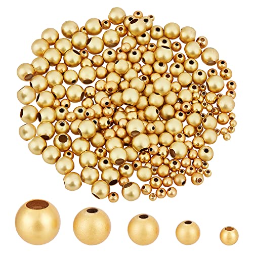 PandaHall 250 Stück 18K Vergoldete Abstandsperlen, 5 Größe Runde Messingperlen Matt Glatt Lose Perlen für Sommer-Armband Halskette Schmuck Basteln, 7x6/6/5/4/3mm PandaHall 250 Stück 18K Vergoldete Abstandsperlen, 5 Größe Runde Messingperlen Matt Glatt Lose Perlen für Sommer-Armband Halskette Schmuck Basteln, 7x6/6/5/4/3mm von PH PandaHall
