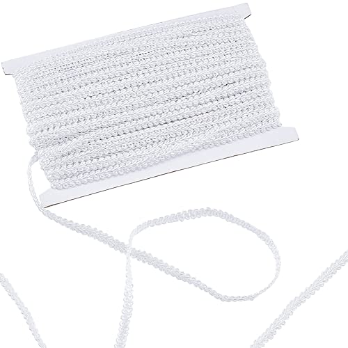 PandaHall 27.34 Yards Weiß Centipede Braid Trim,Glänzendes Weiches Spitzenband Polyester-Geflecht Plüsch-Geflecht Für Kostüm DIY Handwerk Nähen Vorhang Schonbezug Dekoration Schmuckherstellung von PH PandaHall