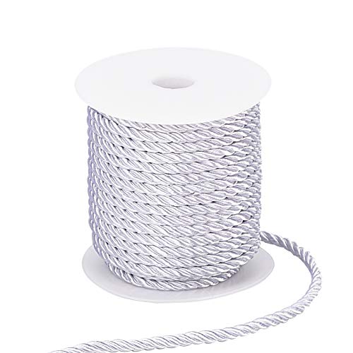 PandaHall 3 Geflochtene Kordel, 3-Lagige Polyester Twisted Schnur Shiny Cording Dekorative Schnur Schnur Seilschnur Für Wohnkultur, Kostüme Verschönern, Weihnachtstasche Kordeln (59 Fuß, Gainsboro) von PH PandaHall