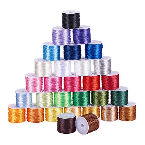PandaHall 30 Farbe 1.5mm Rattail Satin Nylon Trim Seidenschnur Faden Für Chinese Knot, Makramee, Trimmen, Geflochtene Halskette, Chinesischer Knoten, Makramee, Trimmen, Schmuckherstellung, 450m Total PandaHall 30 Farbe 1.5mm Rattail Satin Nylon Trim Seidenschnur Faden Für Chinese Knot, Makramee, Trimmen, Geflochtene Halskette, Chinesischer Knoten, Makramee, Trimmen, Schmuckherstellung, 450m Total von PH PandaHall