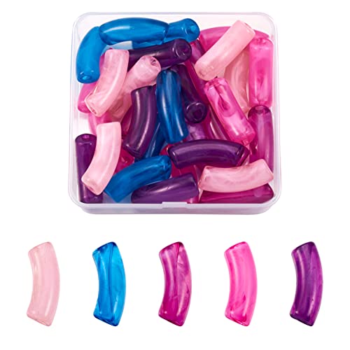 PandaHall 30 Stück Acryl gebogene Röhrenperlen 5 Farben lange gebogene Röhren Nudeln Connector Charm Perlen für DIY Armband Schmuck machen PandaHall 30 Stück Acryl gebogene Röhrenperlen 5 Farben lange gebogene Röhren Nudeln Connector Charm Perlen für DIY Armband Schmuck machen von PH PandaHall