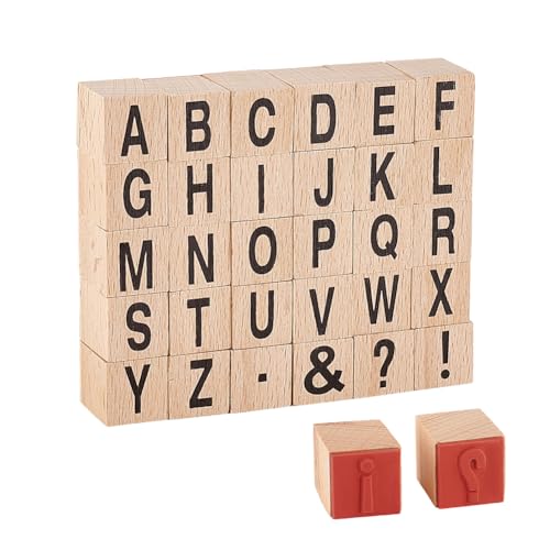 PandaHall 30pcs A ~ Z Letter Holzstempel Holzgummi Alphabet Und Symbolstempel Für DIY Craft, Brieftagebuch Und Scrapbooking von PH PandaHall