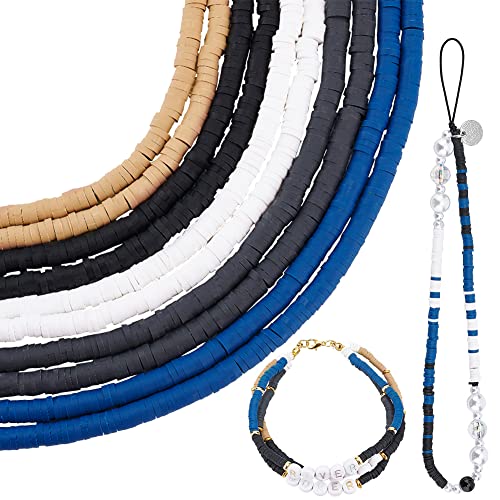 PandaHall 4100 Stück Heishi-Perlen Dunkles Thema Neutrale Tonperlen 5 Farben Flache Runde Abstandsperlen 4 mm Kleine Polymer-Ton-Scheibenperlen Für Männer Schmuck Armbänder Halskettenherstellung von PH PandaHall