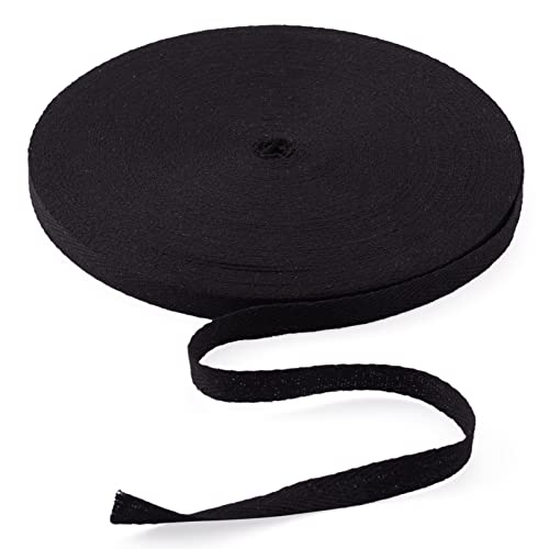 PandaHall 45 Meter 10 mm Baumwoll-Wimpelband, schwarzes Köperband, Fischgräten-Bänder zum Nähen, Schneidern, Änderungen, Handwerk PandaHall 45 Meter 10 mm Baumwoll-Wimpelband, schwarzes Köperband, Fischgräten-Bänder zum Nähen, Schneidern, Änderungen, Handwerk von PandaHall