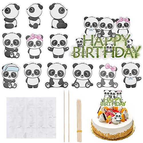 PandaHall 48 Stück Panda Cupcake Topper Bambus Cupcake Picks Panda Tier Thema Party Dekorationen Für Babyparty Partys Weihnachts Geburtstags Dekorationen von PH PandaHall