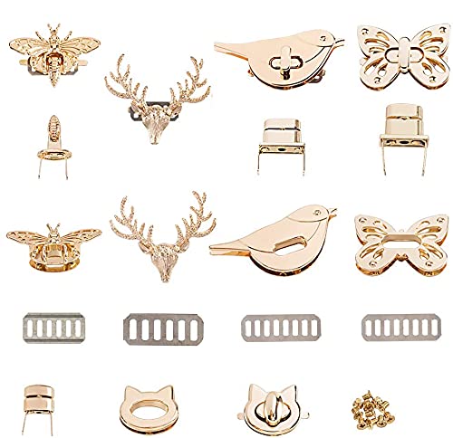PandaHall 5 Sets Taschenverschluss Metalltasche Schloss Tier Twist Lock Light Gold Tuck Lock Tasche Verschluss Honeybee/Katze/Vogel/Hirsch/Schmetterling Lock Kupplung Handtaschen Verschluss für Tasche PandaHall 5 Sets Taschenverschluss Metalltasche Schloss Tier Twist Lock Light Gold Tuck Lock Tasche Verschluss Honeybee/Katze/Vogel/Hirsch/Schmetterling Lock Kupplung Handtaschen Verschluss für Tasche von PH PandaHall
