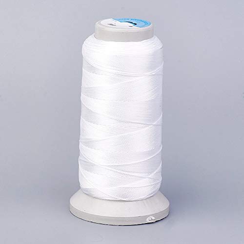 PandaHall 500 Meter 0,5 mm Polyester-Nähgarn, weiß, Nähmaschinen-Polyesterfaden, Spulen für Handnähen, Quilten, Nähen, Nähmaschinen von PH PandaHall