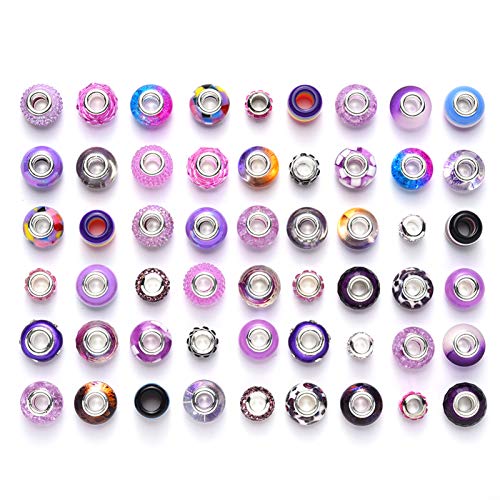 PandaHall 54 Stück Acryl- und Kunstharz- und Polymer-Ton, Strass, europäische Rondelle-Perlen mit großem Lochabstand, lose Perlen mit silberfarbenem Kern, passend, lila PandaHall 54 Stück Acryl- und Kunstharz- und Polymer-Ton, Strass, europäische Rondelle-Perlen mit großem Lochabstand, lose Perlen mit silberfarbenem Kern, passend, lila von PH PandaHall