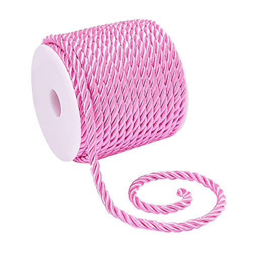 PandaHall 5mm Dekorative Twisted Satin Polyester Schnur Schnur Rosa Schnurgarn Glänzende Schnur Chokergarn Für Wohnkultur, Polster, Vorhang Raffhalter, Ehrenschnur, 18 mm/19 Yards PandaHall 5mm Dekorative Twisted Satin Polyester Schnur Schnur Rosa Schnurgarn Glänzende Schnur Chokergarn Für Wohnkultur, Polster, Vorhang Raffhalter, Ehrenschnur, 18 mm/19 Yards von PH PandaHall