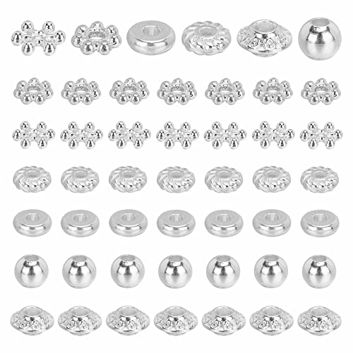PH PandaHall 6 Style 300 stücke Spacer Perlen Silber Metallperlen Flache Runde Schneeflocke Rondelle Bicone Kleine Lose Perlen Für Armband Halskette Ohrring Schmuckherstellung Zubehör PH PandaHall 6 Style 300 stücke Spacer Perlen Silber Metallperlen Flache Runde Schneeflocke Rondelle Bicone Kleine Lose Perlen Für Armband Halskette Ohrring Schmuckherstellung Zubehör von PH PandaHall