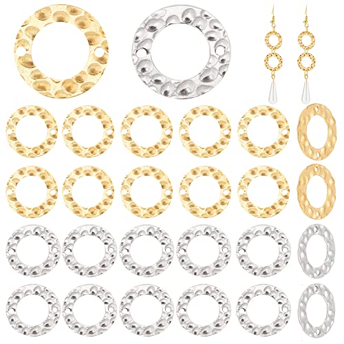 PandaHall 60 Stück Verbindungsringe 15mm Schmuck Verbindungsringe 304 Edelstahl Kreis Anhänger Charm Links Für Halsketten Armbänder Schmuck DIY Handwerk Herstellung Golden/Edelstahl von PH PandaHall