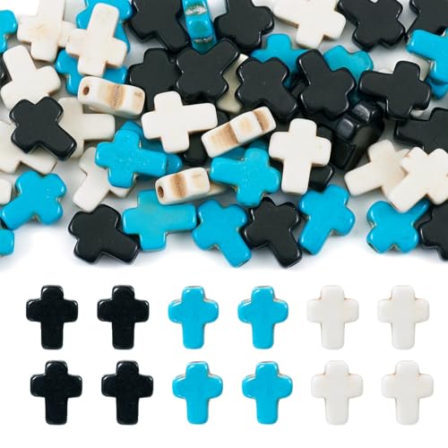 PandaHall 60 Stück türkisfarbene Steinperlen, Kruzifix, Kreuz, lose Edelsteinperlen für Bastelarbeiten, Armbänder, Halsketten, Ohrringe, Schmuckherstellung PandaHall 60 Stück türkisfarbene Steinperlen, Kruzifix, Kreuz, lose Edelsteinperlen für Bastelarbeiten, Armbänder, Halsketten, Ohrringe, Schmuckherstellung von PandaHall