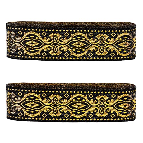 PandaHall 7m Vintage Jacquardband, 33mm Ethnisches Band Bestickter Spitzenbesatz Stoffbesatz Fransen für Karneval Fasching Bekleidung Accessoires Riemen Gürtel Kragen DIY-Stoffhandwerk, Schwarz PandaHall 7m Vintage Jacquardband, 33mm Ethnisches Band Bestickter Spitzenbesatz Stoffbesatz Fransen für Karneval Fasching Bekleidung Accessoires Riemen Gürtel Kragen DIY-Stoffhandwerk, Schwarz von PandaHall