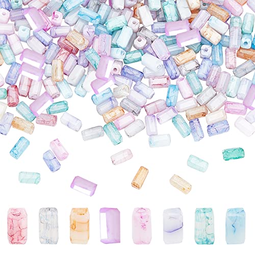 PandaHall 8 Farben Facettierte Glasperlen, 240 Stück Baking Painted Crackle Spacer Beads Undurchsichtige Handgefertigte Kristallquaderperlen Für Die Schmuckherstellung von Armbändern, 3.5x6.5x3.5 mm PandaHall 8 Farben Facettierte Glasperlen, 240 Stück Baking Painted Crackle Spacer Beads Undurchsichtige Handgefertigte Kristallquaderperlen Für Die Schmuckherstellung von Armbändern, 3.5x6.5x3.5 mm von PH PandaHall