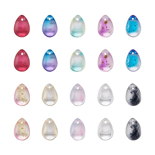 PandaHall 80 Stück Tropfen-Glas-Charms, zweifarbig, Wassertropfen-Kristall, lose Perlen, Glas-Tropfen-Anhänger für DIY-Halsketten, Ohrringe, Schmuckherstellung PandaHall 80 Stück Tropfen-Glas-Charms, zweifarbig, Wassertropfen-Kristall, lose Perlen, Glas-Tropfen-Anhänger für DIY-Halsketten, Ohrringe, Schmuckherstellung von PandaHall