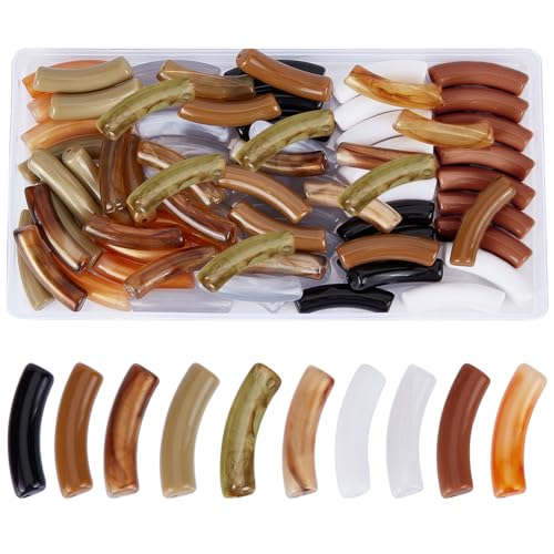 PH PandaHall 80 Stück Acrylröhrenperlen Zum Auffädeln, Gebogene Nudel Schiebeperlen Abstandshalter Lose Perlen Lange Röhren Charm Perlen Für DIY Armbänder Schmuckherstellung Bohrung: 1.8 Mm PH PandaHall 80 Stück Acrylröhrenperlen Zum Auffädeln, Gebogene Nudel Schiebeperlen Abstandshalter Lose Perlen Lange Röhren Charm Perlen Für DIY Armbänder Schmuckherstellung Bohrung: 1.8 Mm von PH PandaHall