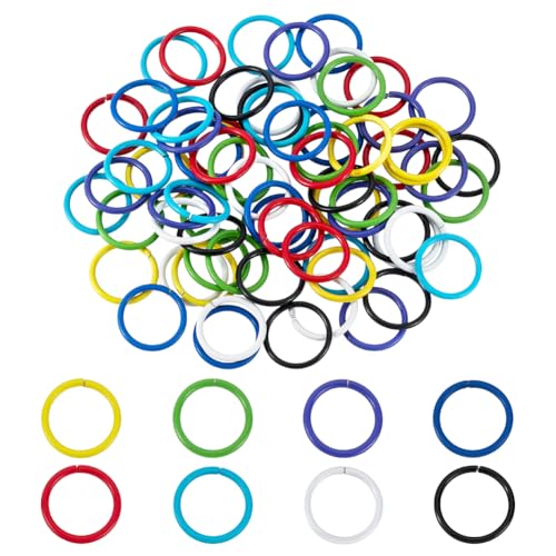 PandaHall 80 Stücke 8 Farben Bunte Biegeringe 10mm Jump Rings Metall kettenring Offene Schmuckherstellung Ringe für Ohrring Armband Halskette Anhänger Schmuck DIY Reparatur Handwerk von PH PandaHall