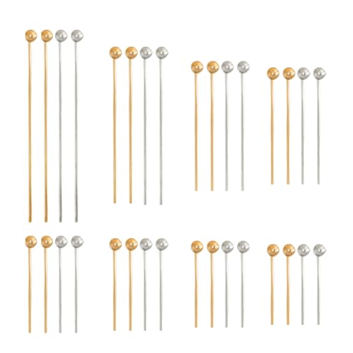PandaHall 800Stk 8 Größen Messingkopfstifte Goldener/Silberner Kugelkopfstift Für Perlen Ohrringe Schmuckherstellung, Ball: 2 mm PandaHall 800Stk 8 Größen Messingkopfstifte Goldener/Silberner Kugelkopfstift Für Perlen Ohrringe Schmuckherstellung, Ball: 2 mm von PH PandaHall
