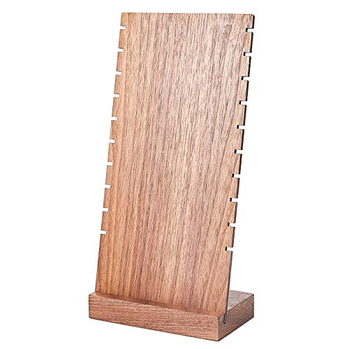 PandaHall 9 Slots Holz Halskette Display Stand Schmuck Vitrine Halter Anhänger Langkettige Hand Organizer Halskette Schmuck Tablett Für Halsketten Anhänger Armband, 3.5x6.5x9.5 von PH PandaHall