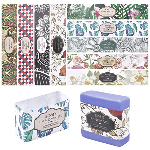 PandaHall 90 Stück Seifenverpackung 9 Style Flower Wrap Paper Tape Vertikales Seifenpapier Tag F Für Hausgemachte Seifenriegelverpackungen von PH PandaHall