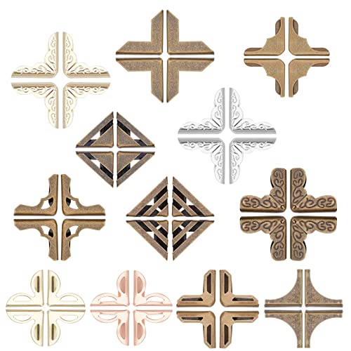 PandaHall 96pcs Buchecken 12 Stile Eiseneckenschutz 4 Farben Dreieck Vintage Kantenabdeckung Metall Dekorative Abdeckplatte Für Schmuckschatulle Buch Scrapbook Alben Menüs Möbel, Für 1~5mm Abdeckung PandaHall 96pcs Buchecken 12 Stile Eiseneckenschutz 4 Farben Dreieck Vintage Kantenabdeckung Metall Dekorative Abdeckplatte Für Schmuckschatulle Buch Scrapbook Alben Menüs Möbel, Für 1~5mm Abdeckung von PH PandaHall