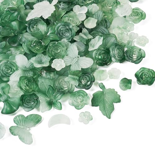 PandaHall Acrylperlen, 100 g, sortiert, grün, mattiert, Blume, Schleife, Schmetterling, Blatt, ästhetische Bastelperlen, Großpackung für DIY-Armbänder, Halsketten, Ohrringe, Schmuckherstellung PandaHall Acrylperlen, 100 g, sortiert, grün, mattiert, Blume, Schleife, Schmetterling, Blatt, ästhetische Bastelperlen, Großpackung für DIY-Armbänder, Halsketten, Ohrringe, Schmuckherstellung von PandaHall