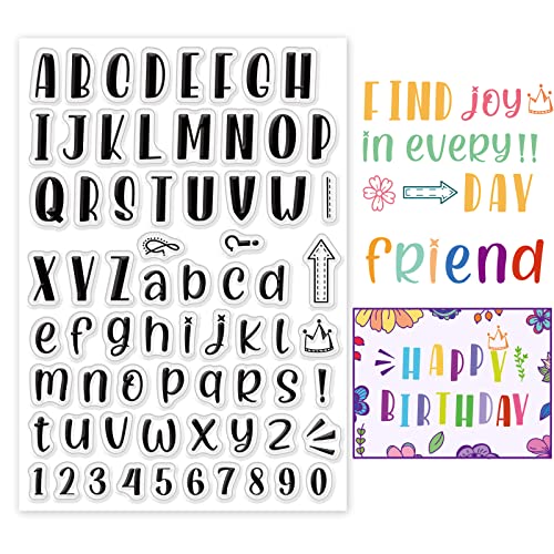 PandaHall Alphabete Buchstaben Zahlen Clear Stamps Transparente Silikonstempel Dekorationsstempel Für DIY Scrapbooking Fotoalbum Dekorativ Karten Machen Handkonto Das Dekoration Herstellt von PandaHall