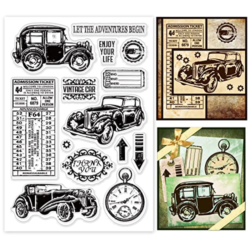 PandaHall Auto-Bastelstempel, Wort-Gummistempel Klarer Stempel Transparente Silikonstempel Klare Briefmarken für Neujahr Kartenherstellung Fotoalbum Tagebuch DIY Scrapbooking, 11x16cm PandaHall Auto-Bastelstempel, Wort-Gummistempel Klarer Stempel Transparente Silikonstempel Klare Briefmarken für Neujahr Kartenherstellung Fotoalbum Tagebuch DIY Scrapbooking, 11x16cm von PH PandaHall