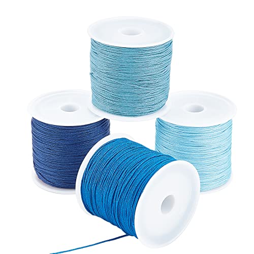 PandaHall Blaue Nylon-Perlenschnur, 0.8 mm, Geflochtene Nylonschnur, Chinesische Knotenschnur, Kumihimo, Makramee-Faden, Sortiert Für Freundschaftsbänder, Basteln, Weihnachtsbaumschmuck, 180m PandaHall Blaue Nylon-Perlenschnur, 0.8 mm, Geflochtene Nylonschnur, Chinesische Knotenschnur, Kumihimo, Makramee-Faden, Sortiert Für Freundschaftsbänder, Basteln, Weihnachtsbaumschmuck, 180m von PH PandaHall