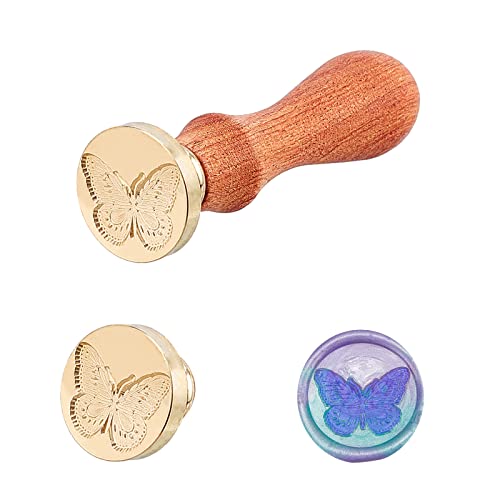 PandaHall Butterfly Wax Seal Stamp Vintage Retro Schmetterling Siegelstempel zum Verschönern von Umschlägen, Partyeinladungen, Weinverpackungen, Geschenkverpackungen von PH PandaHall