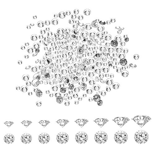 PandaHall Clear Cubic Zirkonia Stein, 2400pcs 8 Größen 0.8-2.5mm Kleine lose CZ Diamant Steine Glas Pointed Back Strass Faceted Cabochons Strass für Ring Ohrring Armband Schmuck Herstellung von PH PandaHall