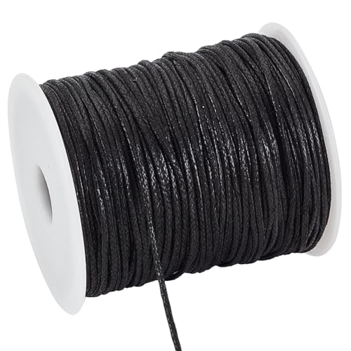 PandaHall Elite 1 Rolle 100yards 1,5 mm Gewachste Baumwollschnur Faden Friesen String Spool für Schmuck Makramee Supplies, schwarz PandaHall Elite 1 Rolle 100yards 1,5 mm Gewachste Baumwollschnur Faden Friesen String Spool für Schmuck Makramee Supplies, schwarz von PH PandaHall