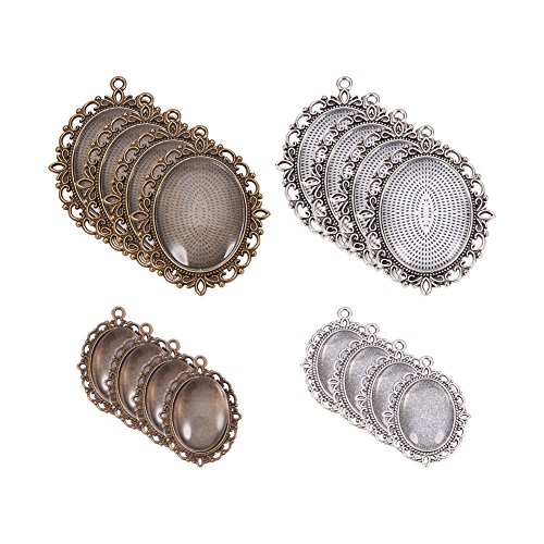 PandaHall Elite 1 Set Oval Tibetanische Anhänger Sets mit Legierung Anhänger Transparent Glas Cabochons für DIY Schmuck Gemischte Farbe PandaHall Elite 1 Set Oval Tibetanische Anhänger Sets mit Legierung Anhänger Transparent Glas Cabochons für DIY Schmuck Gemischte Farbe von PH PandaHall