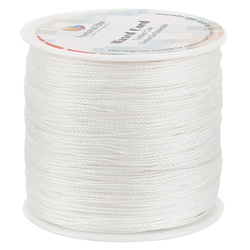 PH PandaHall 0.5mm gewachste Schnur, 116 Yards/106m weiß gewachste Polyester Schnur Faden Beading String Crafing Schnur für Taille Perlen Armband Halsketten Craft Schmuck Makrame Supplies von PH PandaHall