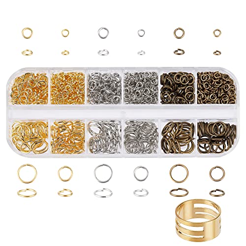 PandaHall Elite 1290 Teile/schachtel 4/6/8 / 10mm Schließen Aber Abgelötet Messing Offene Biegeringe mit 1 Stück Jump Ring Opener für Schmuck Machen, 3 Mischfarbe PandaHall Elite 1290 Teile/schachtel 4/6/8 / 10mm Schließen Aber Abgelötet Messing Offene Biegeringe mit 1 Stück Jump Ring Opener für Schmuck Machen, 3 Mischfarbe von PH PandaHall
