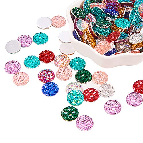 PandaHall Elite 13 Farben 130 stücke Halbe Runde 12mm Harz Cabochons Für Ohrring, Armbänder, Halskette Machen Und Dekoration von PH PandaHall