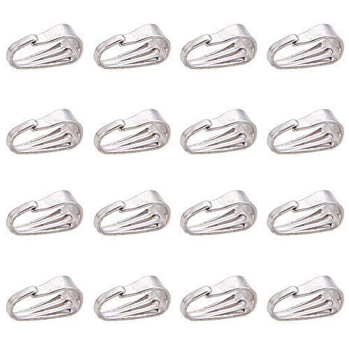 PandaHall 200pcs 304 Edelstahl Snap auf Anhänger Bails Charms Komponenten Clasps Kette Verbinder Karabinerhaken Pinch Clip für DIY Schmuck Machen, 8.5x3.5mm,Edelstahl Farbe von PH PandaHall