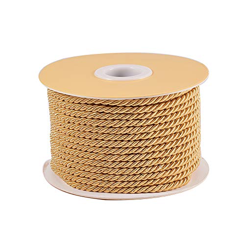 PandaHall Elite 20m / Rolle 3mm Nylonfäden Geflochtene Trim Seil Twisted Cord für Home Dec/DIY Handwerk/Schmuck machen, leichte Khaki von PH PandaHall