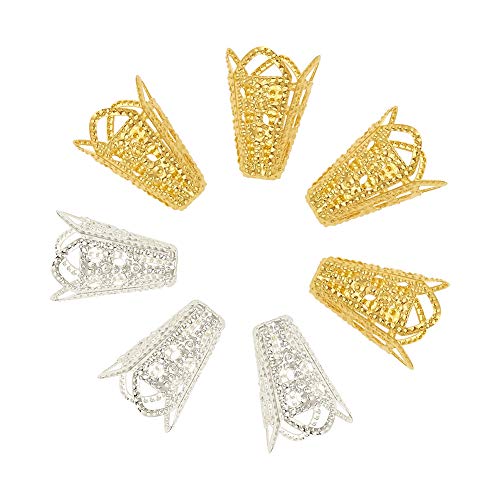 PandaHall Elite 340 stücke 2 Farben Eisen Hohl Filigrane Blume Perlenkappen Metall Endkappen Spacer Erkenntnisse für Ohrring Armband Halskette Schmuck DIY Handwerk Machen, Goldene/Silber PandaHall Elite 340 stücke 2 Farben Eisen Hohl Filigrane Blume Perlenkappen Metall Endkappen Spacer Erkenntnisse für Ohrring Armband Halskette Schmuck DIY Handwerk Machen, Goldene/Silber von PH PandaHall