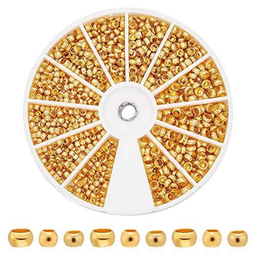 PandaHall about 1800pcs Crimpperlen aus Messing Goldene Abstandshalter Perlen 3 Größe Goldene Perlen Quetschperlen für die Schmuckherstellung, Loch 1.2~2mm PandaHall about 1800pcs Crimpperlen aus Messing Goldene Abstandshalter Perlen 3 Größe Goldene Perlen Quetschperlen für die Schmuckherstellung, Loch 1.2~2mm von PH PandaHall