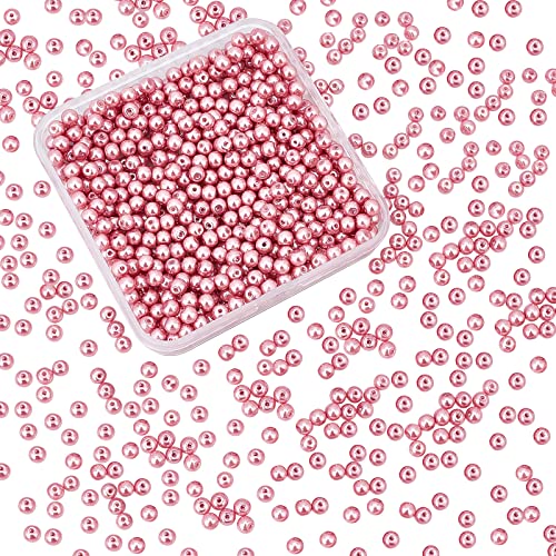 PandaHall Elite Gemischte Glasperlen, rund, für Schmuck, Lieferung in runder Box 4mm Rosa-4mm von PH PandaHall