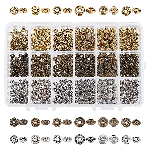 PandaHall Elite - Lot von 900 Stück Perlen Space Beads Spacer Zinklegierung Spacer Beads für die Schmuckherstellung, Gemischte Farbe, 5.5~6.5x2~7.5 mm, Loch: 1~2 mm PandaHall Elite - Lot von 900 Stück Perlen Space Beads Spacer Zinklegierung Spacer Beads für die Schmuckherstellung, Gemischte Farbe, 5.5~6.5x2~7.5 mm, Loch: 1~2 mm von PH PandaHall